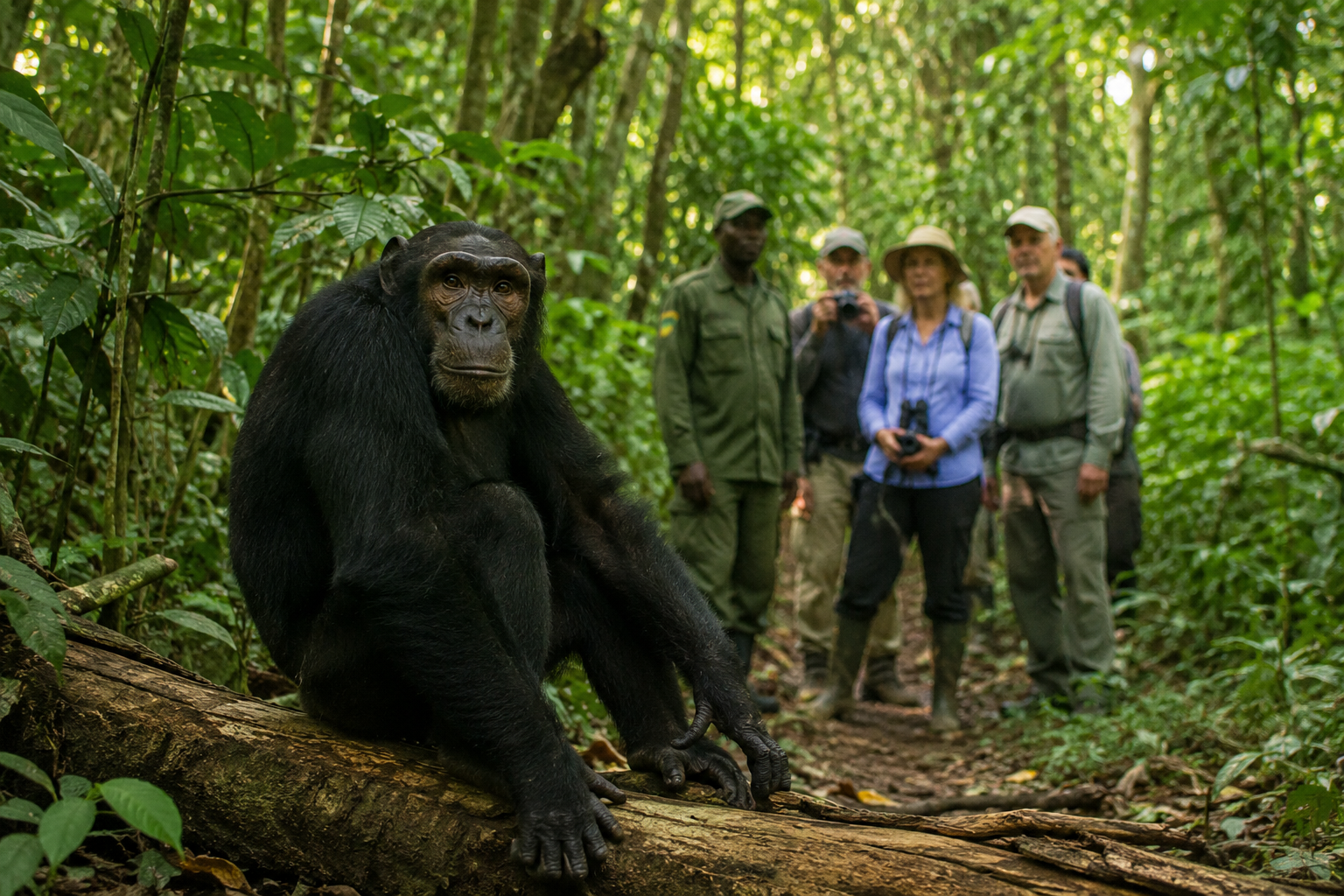 Chimpanzee trekking in Kibale Forest Uganda safari