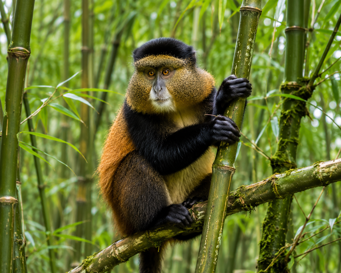 Golden monkey in Mgahinga Gorilla National Park Uganda